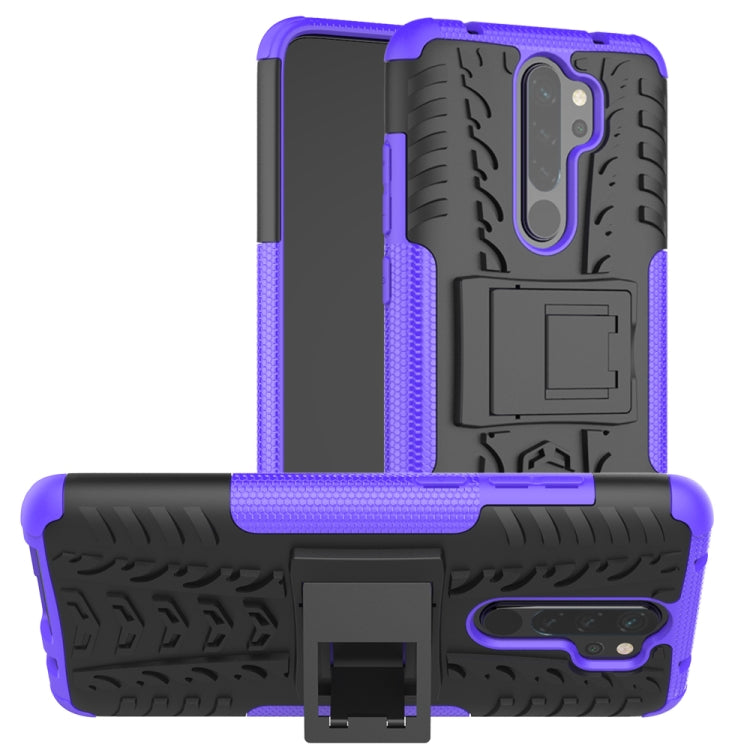 Tire Texture Shockproof TPU+PC Protective Case with Holder, For Xiaomi Redmi Note 8 Pro, For Xiaomi Redmi Note 8