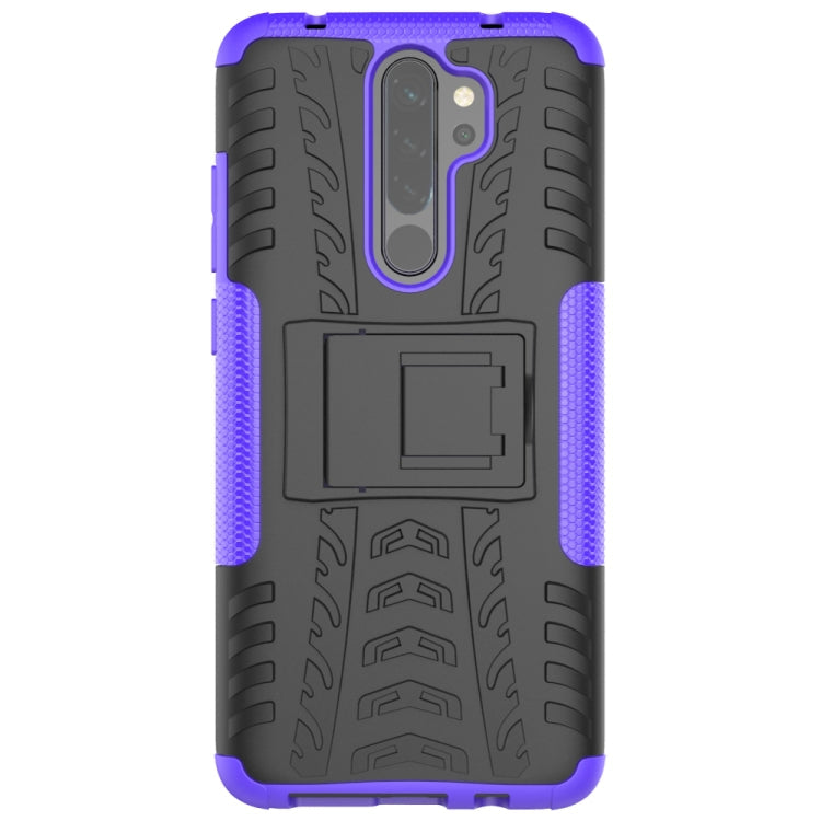 Tire Texture Shockproof TPU+PC Protective Case with Holder, For Xiaomi Redmi Note 8 Pro, For Xiaomi Redmi Note 8