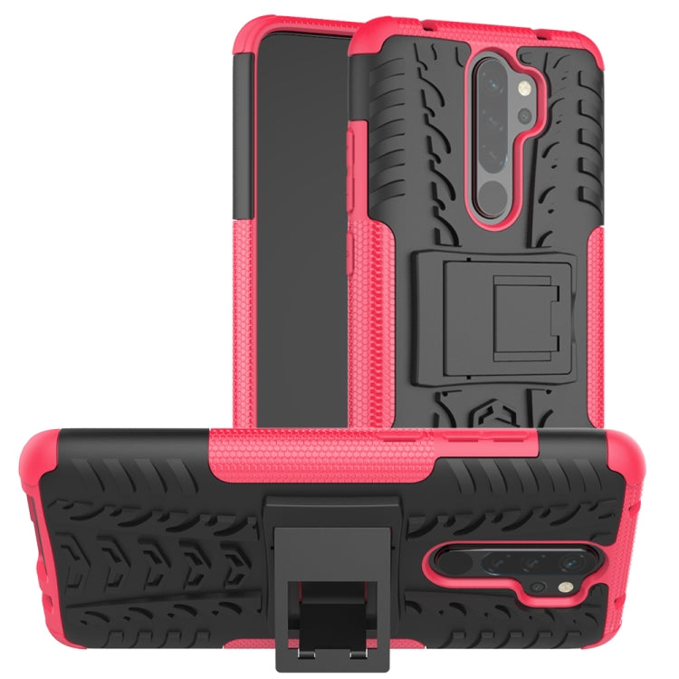 Tire Texture Shockproof TPU+PC Protective Case with Holder, For Xiaomi Redmi Note 8 Pro, For Xiaomi Redmi Note 8