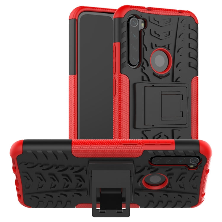 Tire Texture Shockproof TPU+PC Protective Case with Holder, For Xiaomi Redmi Note 8 Pro, For Xiaomi Redmi Note 8