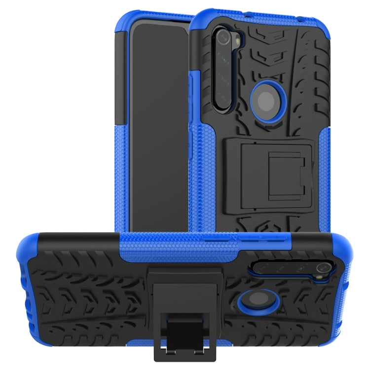 Tire Texture Shockproof TPU+PC Protective Case with Holder, For Xiaomi Redmi Note 8 Pro, For Xiaomi Redmi Note 8