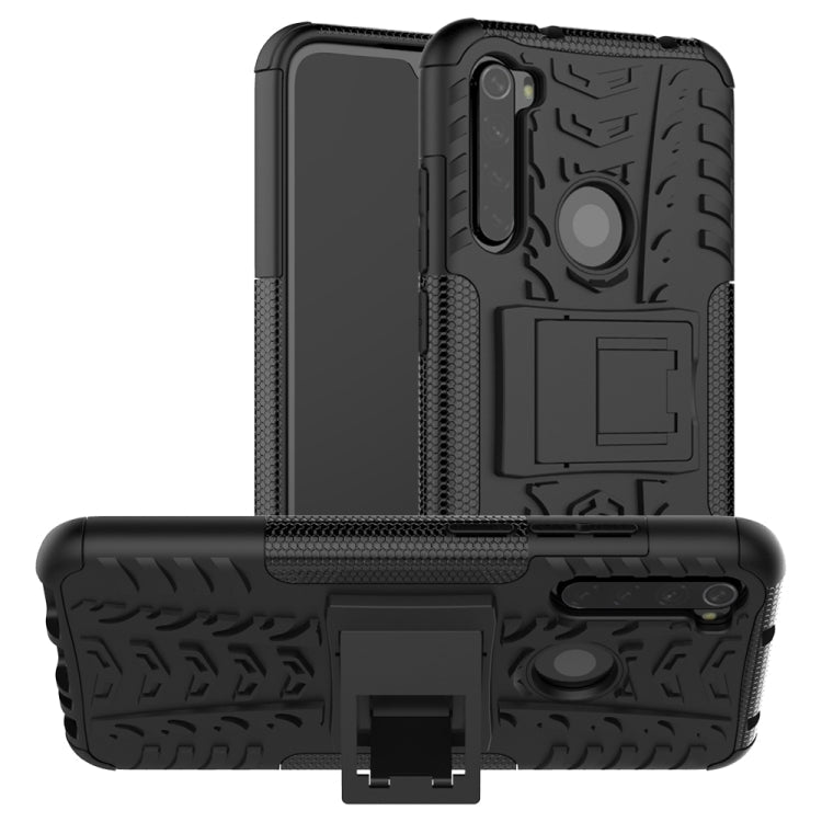 Tire Texture Shockproof TPU+PC Protective Case with Holder, For Xiaomi Redmi Note 8 Pro, For Xiaomi Redmi Note 8
