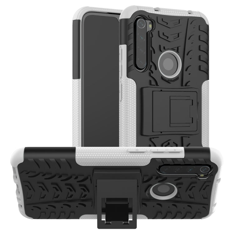 Tire Texture Shockproof TPU+PC Protective Case with Holder, For Xiaomi Redmi Note 8 Pro, For Xiaomi Redmi Note 8