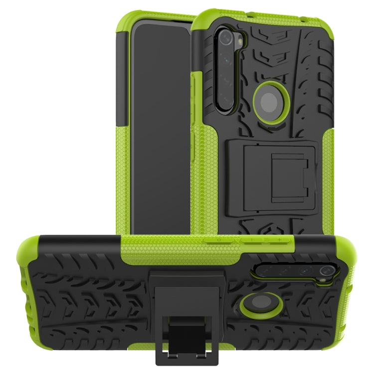 Tire Texture Shockproof TPU+PC Protective Case with Holder, For Xiaomi Redmi Note 8 Pro, For Xiaomi Redmi Note 8