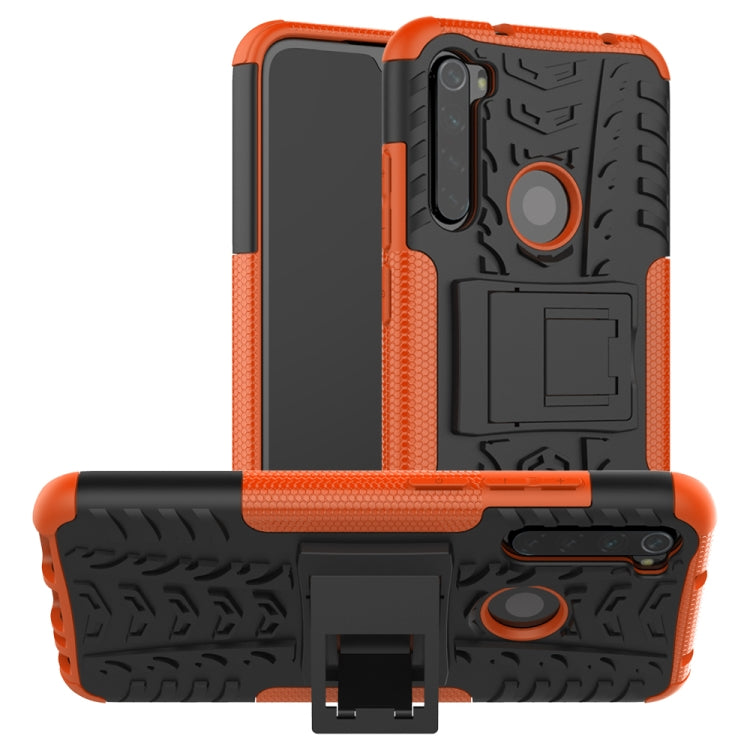 Tire Texture Shockproof TPU+PC Protective Case with Holder, For Xiaomi Redmi Note 8 Pro, For Xiaomi Redmi Note 8
