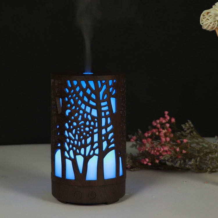 200ml Hollow-out Forest Pattern Wooden Essential Oil Aromatherapy Machine Ultrasonic Humidifier, USB, AU Plug, UK Plug, US Plug