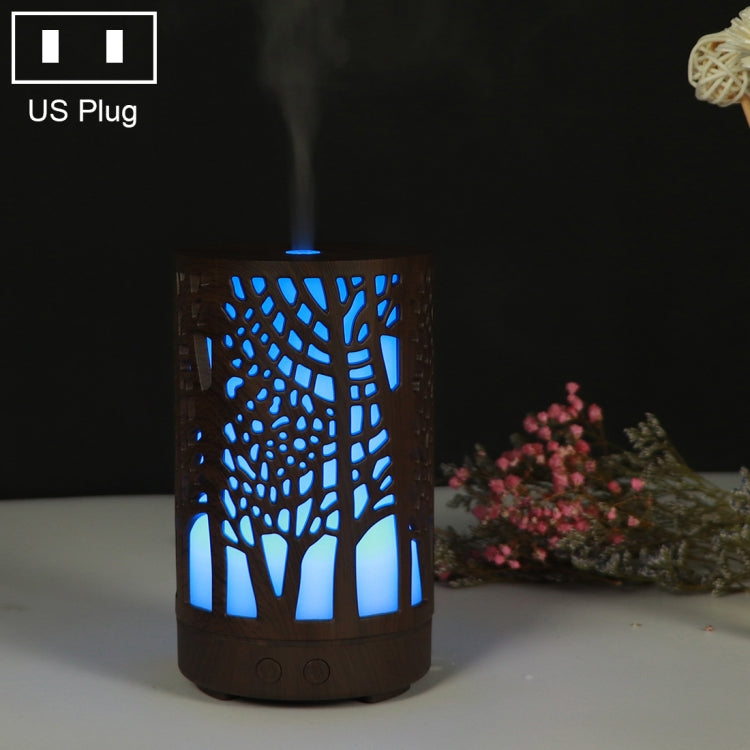 200ml Hollow-out Forest Pattern Wooden Essential Oil Aromatherapy Machine Ultrasonic Humidifier, USB, AU Plug, UK Plug, US Plug