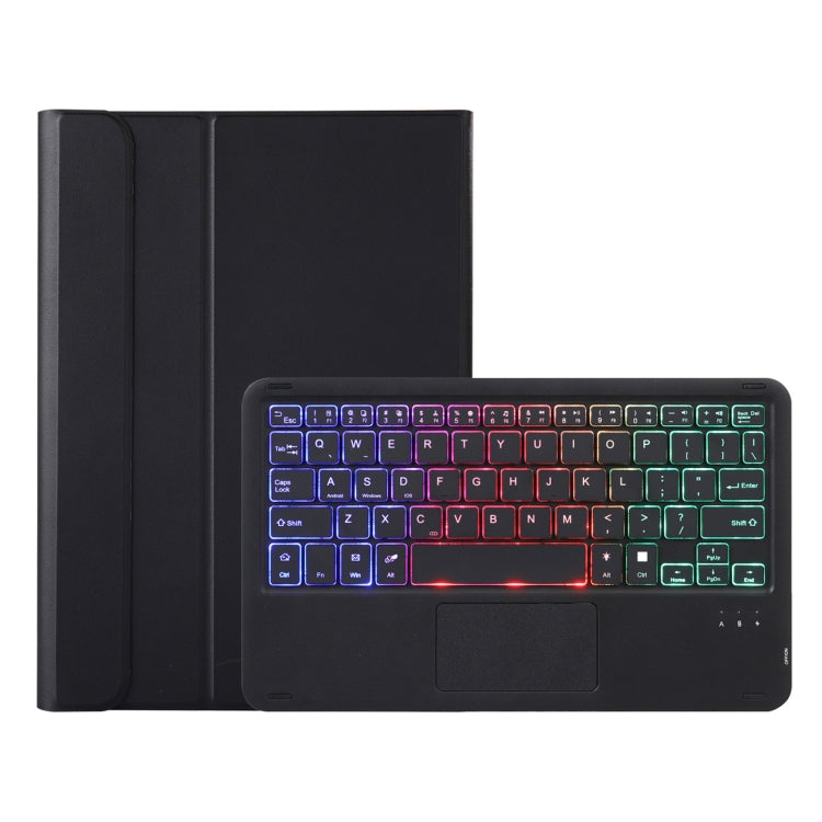 AHV7-AS Lambskin Texture Tri-color Backlight Bluetooth Keyboard Leather Tablet Case with Touchpad For Honor Pad V8 / Tablet V7 Pro, AHV7-AS