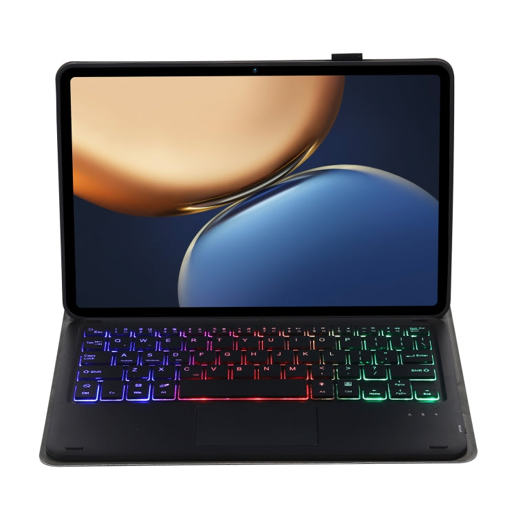 AHV7-AS Lambskin Texture Tri-color Backlight Bluetooth Keyboard Leather Tablet Case with Touchpad For Honor Pad V8 / Tablet V7 Pro, AHV7-AS