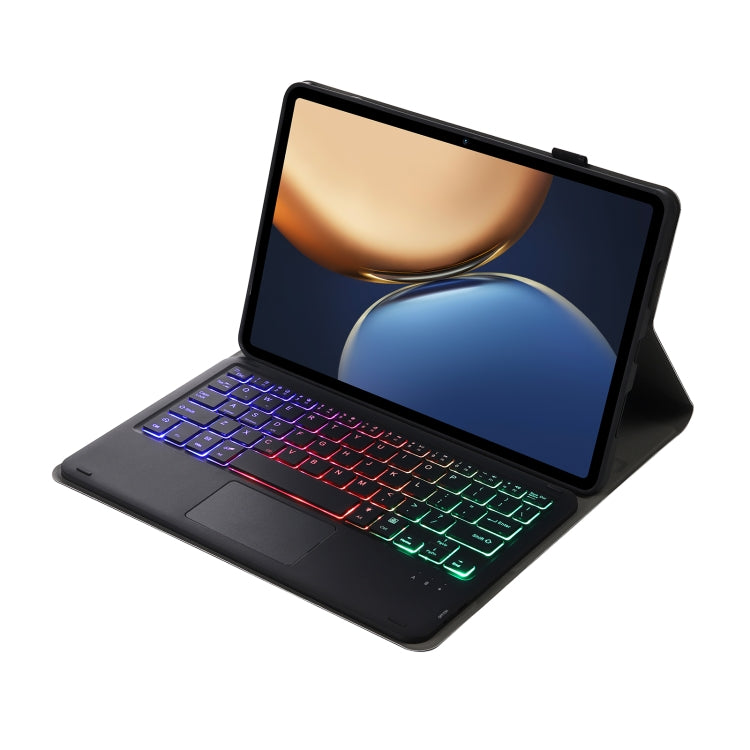 AHV7-AS Lambskin Texture Tri-color Backlight Bluetooth Keyboard Leather Tablet Case with Touchpad For Honor Pad V8 / Tablet V7 Pro, AHV7-AS