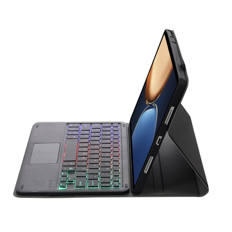 AHV7-AS Lambskin Texture Tri-color Backlight Bluetooth Keyboard Leather Tablet Case with Touchpad For Honor Pad V8 / Tablet V7 Pro, AHV7-AS