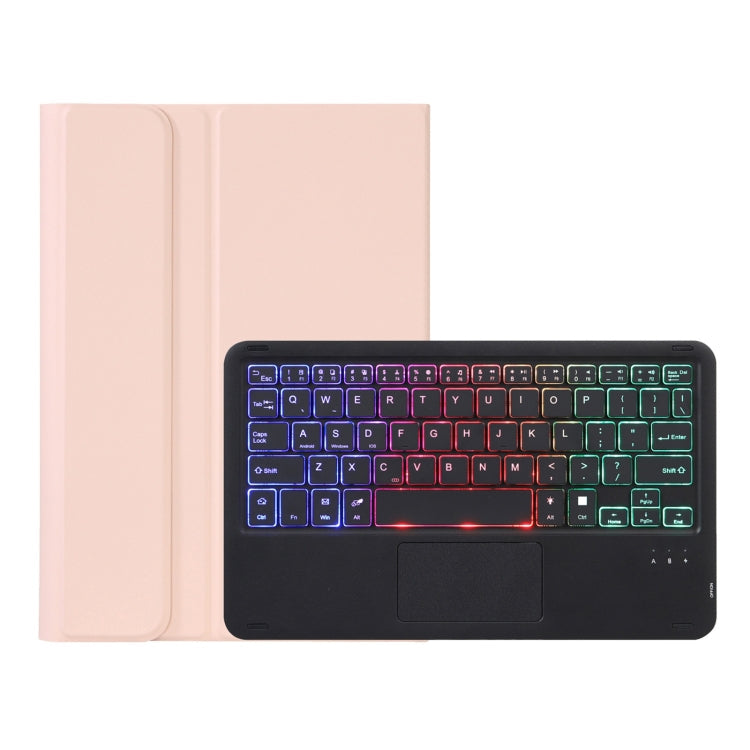 AHV7-AS Lambskin Texture Tri-color Backlight Bluetooth Keyboard Leather Tablet Case with Touchpad For Honor Pad V8 / Tablet V7 Pro, AHV7-AS