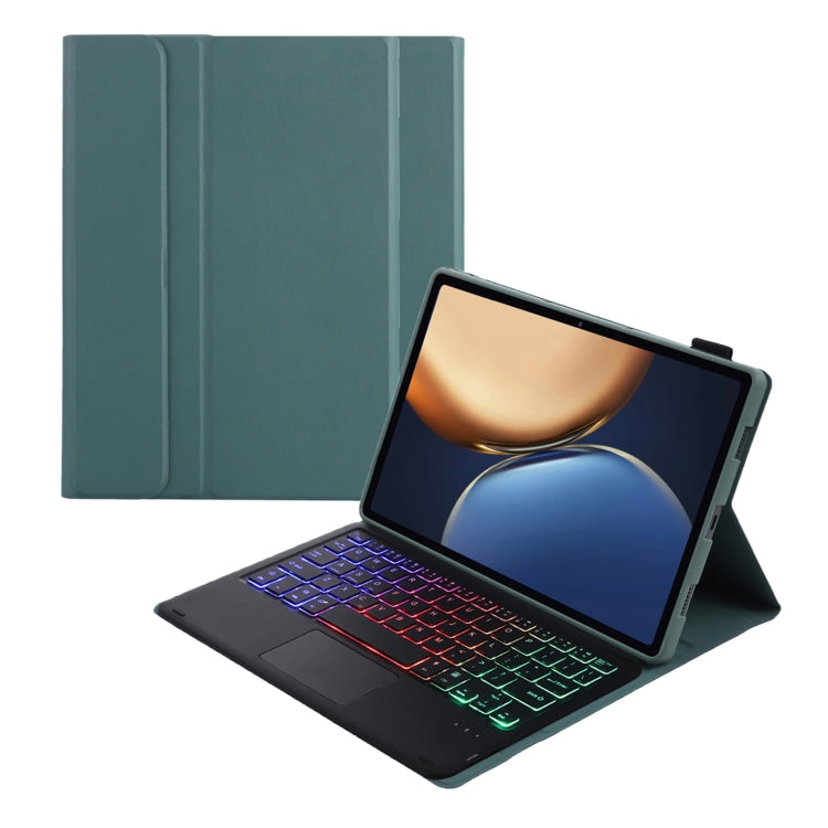 AHV7-AS Lambskin Texture Tri-color Backlight Bluetooth Keyboard Leather Tablet Case with Touchpad For Honor Pad V8 / Tablet V7 Pro, AHV7-AS