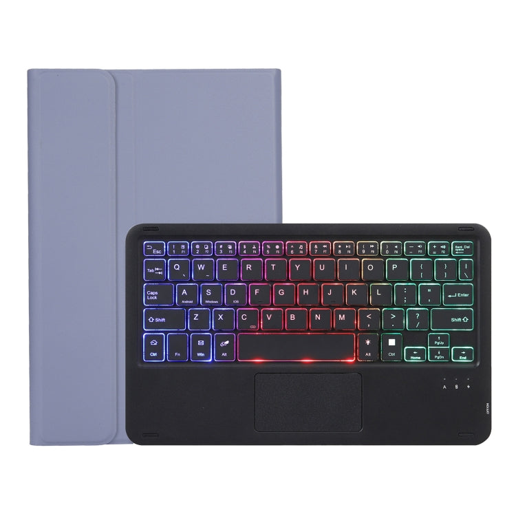 AHV7-AS Lambskin Texture Tri-color Backlight Bluetooth Keyboard Leather Tablet Case with Touchpad For Honor Pad V8 / Tablet V7 Pro, AHV7-AS