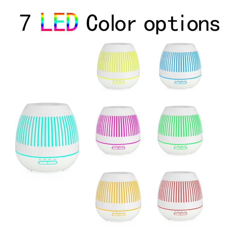 400ml Hollow-out LED Humidifier Wood Grain Air Purifier Aromatherapy Machine with Colorful LED Light, EU Plug, UK Plug, US Plug