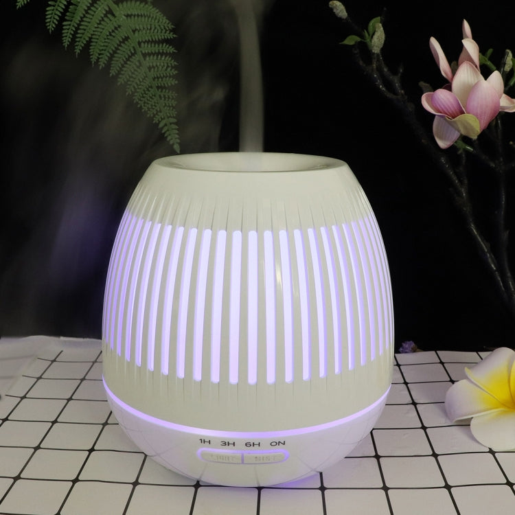 400ml Hollow-out LED Humidifier Wood Grain Air Purifier Aromatherapy Machine with Colorful LED Light, EU Plug, UK Plug, US Plug