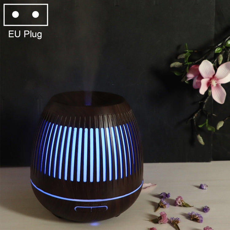 400ml Hollow-out LED Humidifier Wood Grain Air Purifier Aromatherapy Machine with Colorful LED Light, EU Plug, UK Plug, US Plug