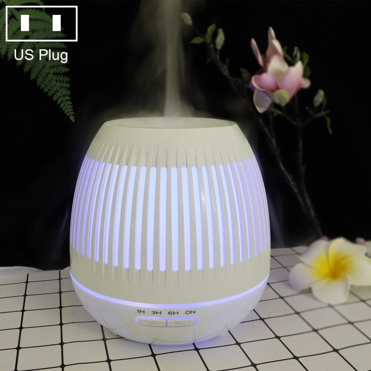 400ml Hollow-out LED Humidifier Wood Grain Air Purifier Aromatherapy Machine with Colorful LED Light, EU Plug, UK Plug, US Plug