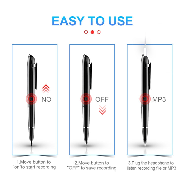 Q9 AI Intelligent High-definition Noise Reduction Conference Recording Pen Voice Control Recorder, 4GB, 8GB, 16GB, 32GB