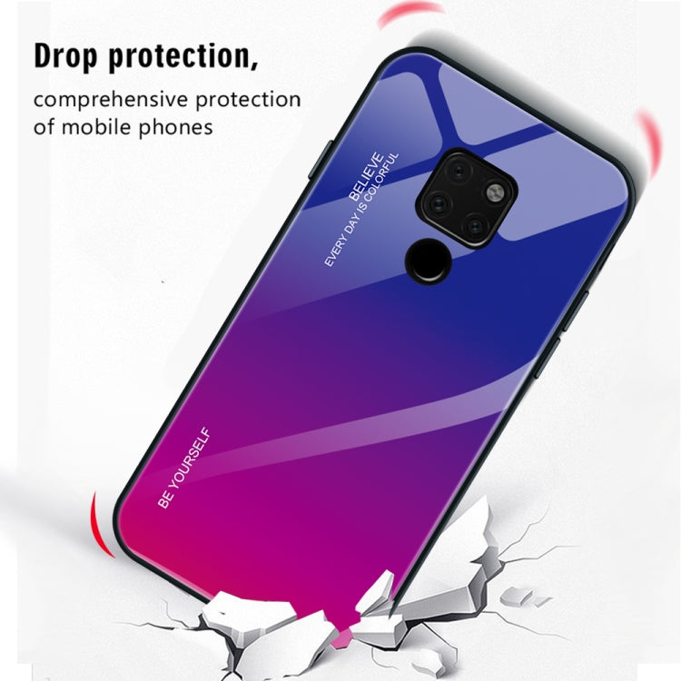 Gradient Color Glass Case, For Huawei Mate 20, For Huawei P30 Lite, For Huawei P30