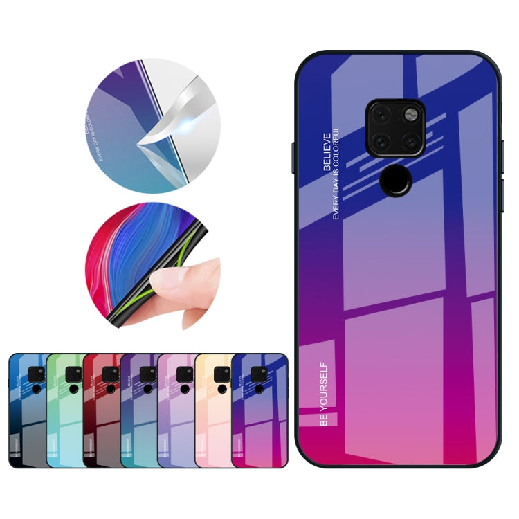 Gradient Color Glass Case, For Huawei Mate 20, For Huawei P30 Lite, For Huawei P30