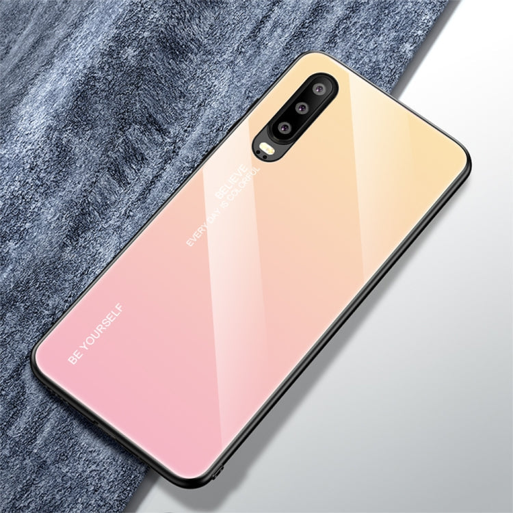 Gradient Color Glass Case, For Huawei Mate 20, For Huawei P30 Lite, For Huawei P30