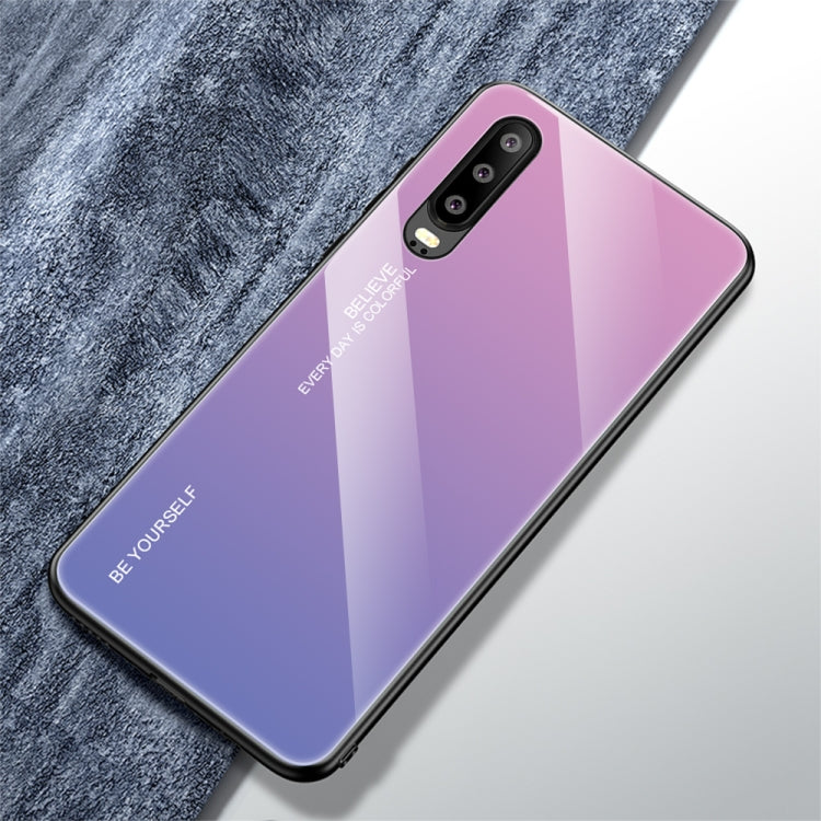 Gradient Color Glass Case, For Huawei Mate 20, For Huawei P30 Lite, For Huawei P30