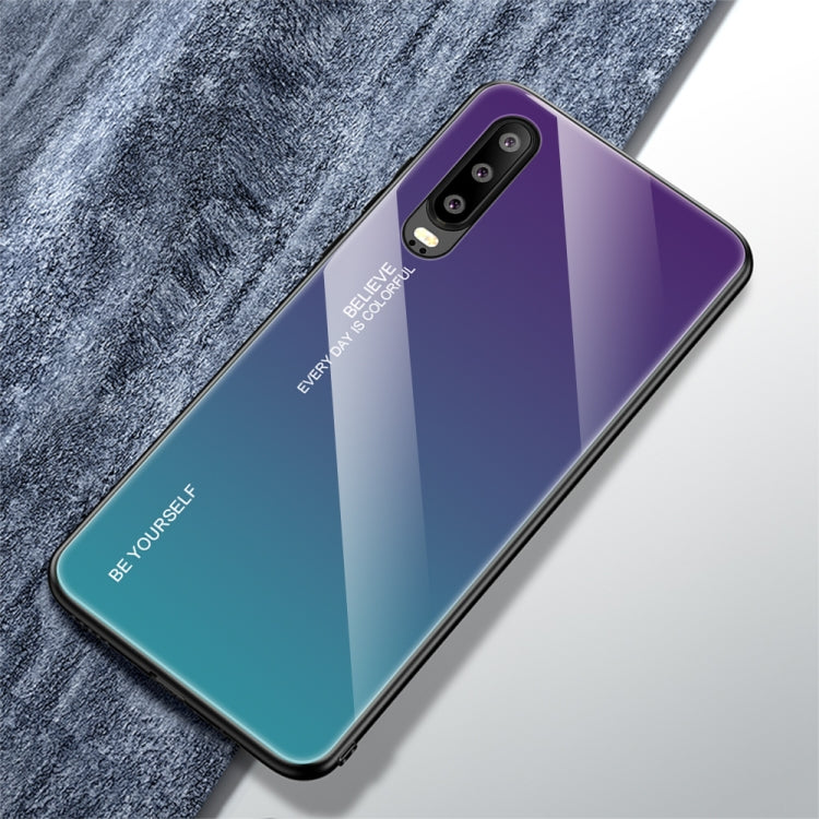 Gradient Color Glass Case, For Huawei Mate 20, For Huawei P30 Lite, For Huawei P30