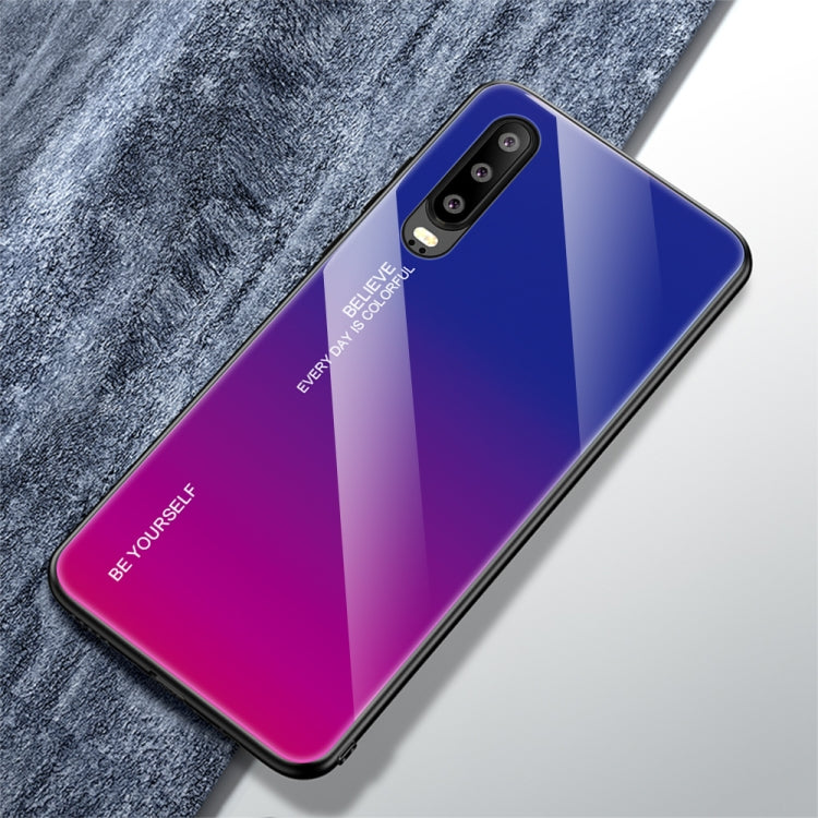 Gradient Color Glass Case, For Huawei Mate 20, For Huawei P30 Lite, For Huawei P30