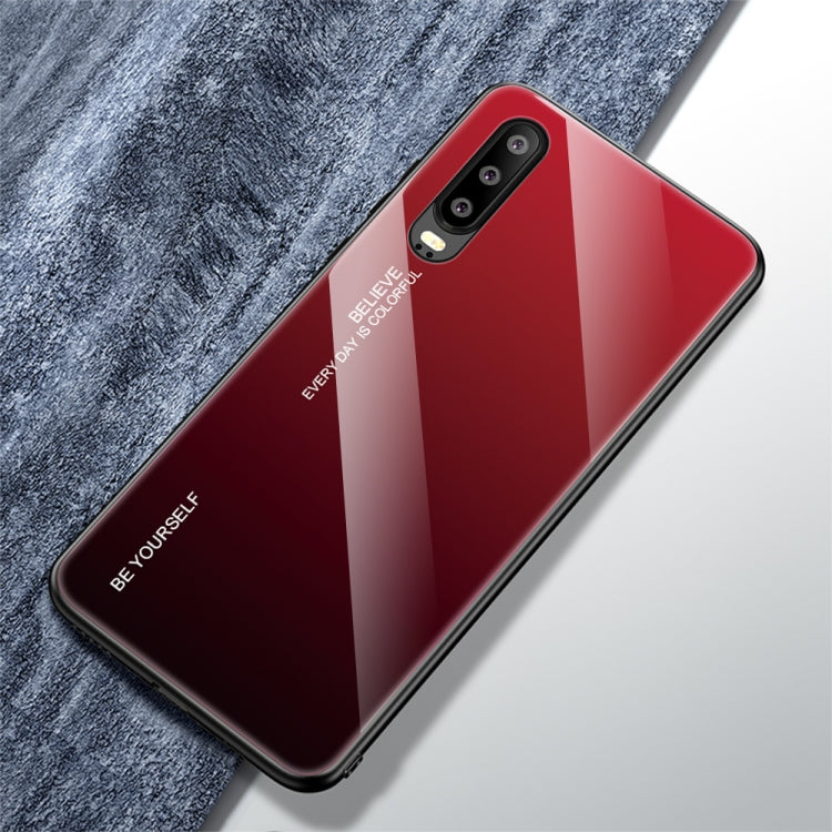 Gradient Color Glass Case, For Huawei Mate 20, For Huawei P30 Lite, For Huawei P30