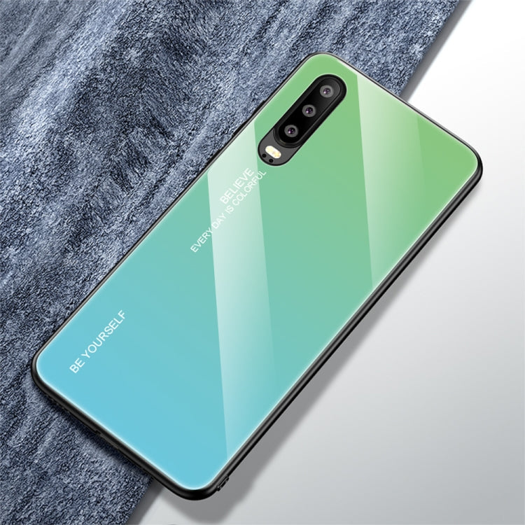 Gradient Color Glass Case, For Huawei Mate 20, For Huawei P30 Lite, For Huawei P30