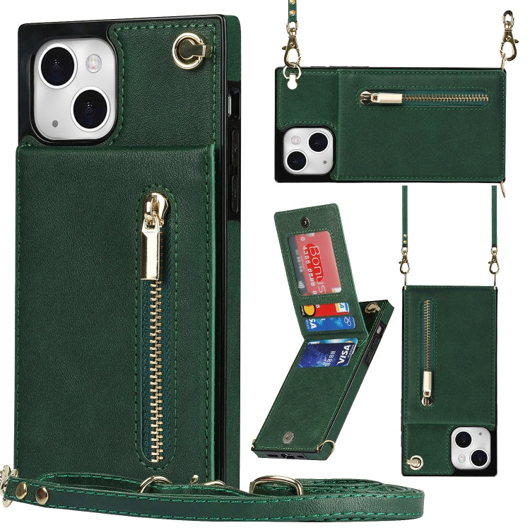 Cross-body Zipper Square Phone Case with Holder, For iPhone 13 mini, For iPhone 13, For iPhone 13 Pro, For iPhone 13 Pro Max