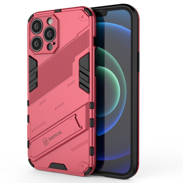 Punk Armor 2 in 1 PC + TPU Phone Case with Invisible Holder, For iPhone 13 mini, For iPhone 13, For iPhone 13 Pro
