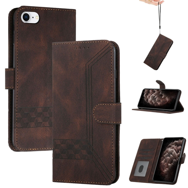 Cubic Skin Feel Flip Leather Phone Case, For iPhone XS Max, For iPhone SE 2022 / SE 2020 / 7 / 8, For iPhone 7 Plus / 8 Plus