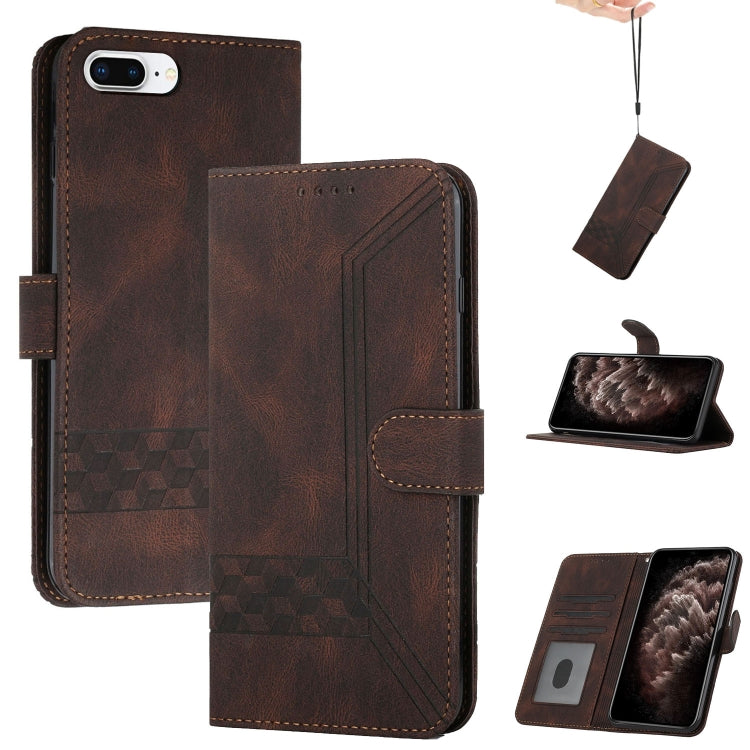 Cubic Skin Feel Flip Leather Phone Case, For iPhone XS Max, For iPhone SE 2022 / SE 2020 / 7 / 8, For iPhone 7 Plus / 8 Plus