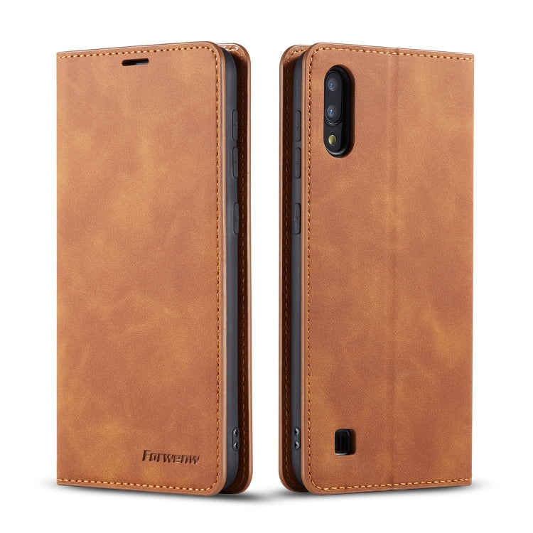 Forwenw Dream Series Oil Edge Strong Magnetism Horizontal Flip Leather Case with Holder & Card Slots & Wallet & Photo Frame, For Huawei P30, For Huawei P30 Lite, For Huawei P30 Pro, For Galaxy A10 / M10, For Galaxy A20, For Galaxy A30
