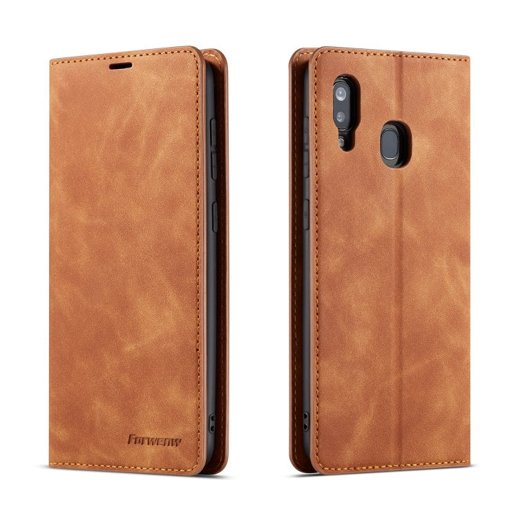 Forwenw Dream Series Oil Edge Strong Magnetism Horizontal Flip Leather Case with Holder & Card Slots & Wallet & Photo Frame, For Galaxy A40, For Galaxy A60, For Galaxy A20e, For Galaxy A50, For Galaxy A70, For Galaxy A80 / A90