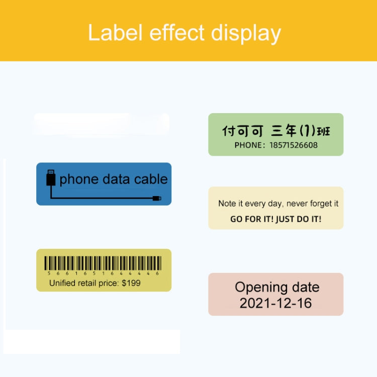 Thermal Printing Label Paper Stickers For NiiMbot D101 / D11, 14 x 25mm 240 Sheets White, 10 x 25mm 225 Sheets White
