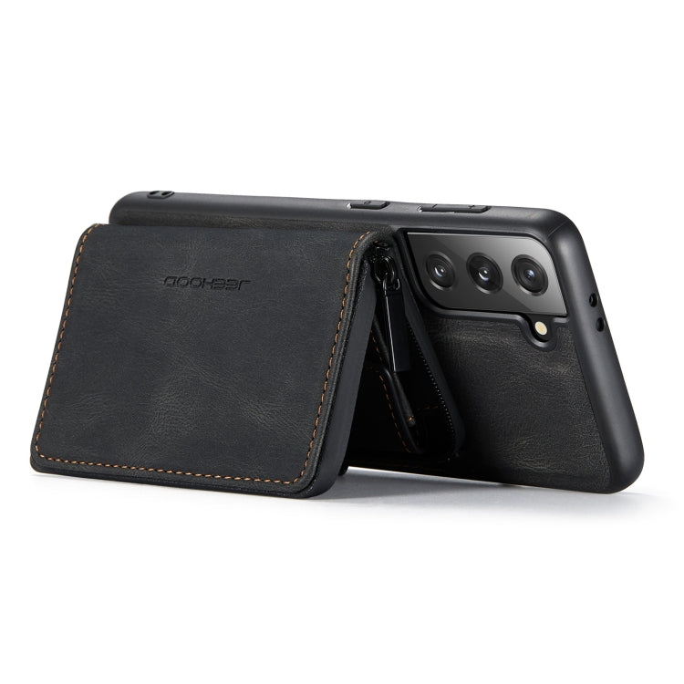 JEEHOOD Magnetic Zipper Horizontal Flip Phone Leather Case, For Samsung Galaxy S22 5G, For Samsung Galaxy S22+ 5G