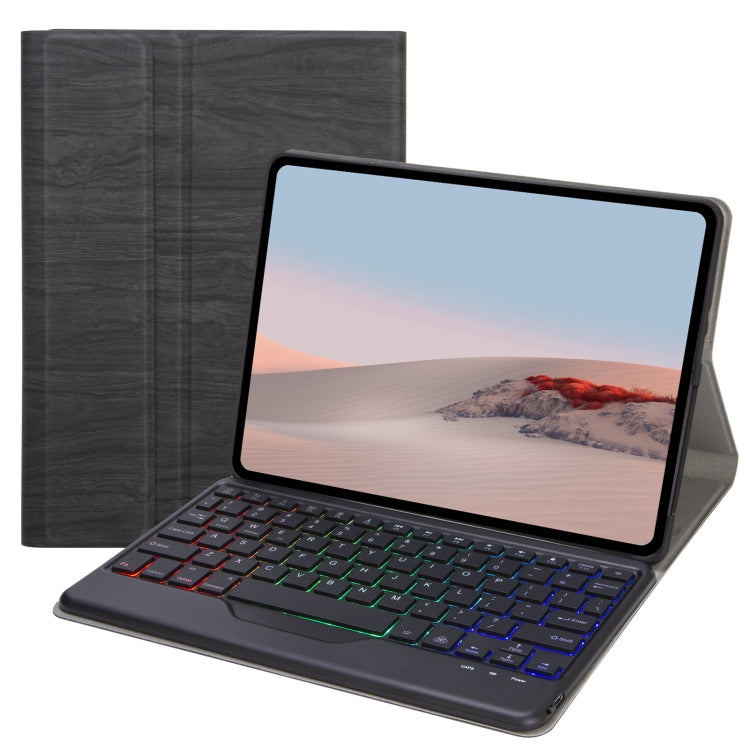SFGOS Tri-color Backlit Tree Texture Bluetooth Keyboard Leather Case, SFGOS Black + Black, SFGOS Black + White
