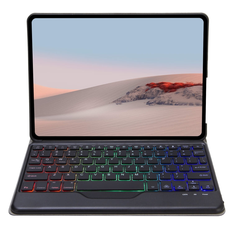 SFGOS Tri-color Backlit Tree Texture Bluetooth Keyboard Leather Case, SFGOS Black + Black, SFGOS Black + White