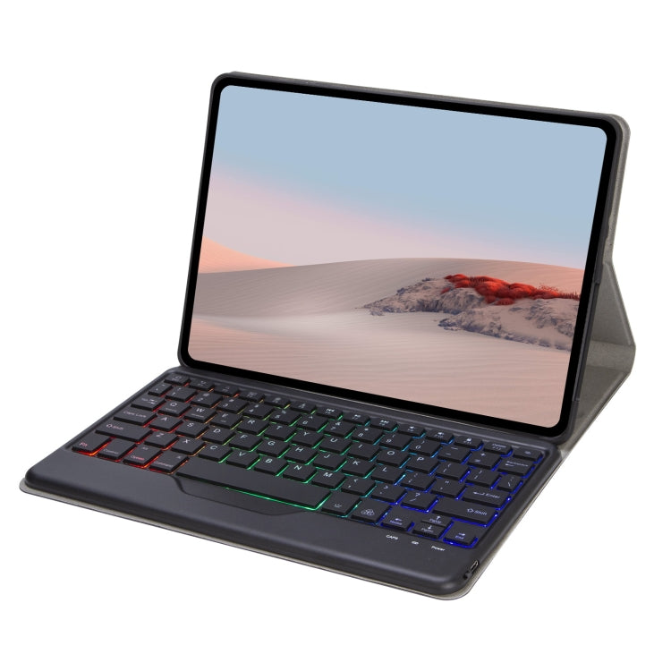 SFGOS Tri-color Backlit Tree Texture Bluetooth Keyboard Leather Case, SFGOS Black + Black, SFGOS Black + White