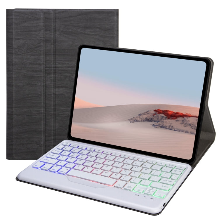 SFGOS Tri-color Backlit Tree Texture Bluetooth Keyboard Leather Case, SFGOS Black + Black, SFGOS Black + White
