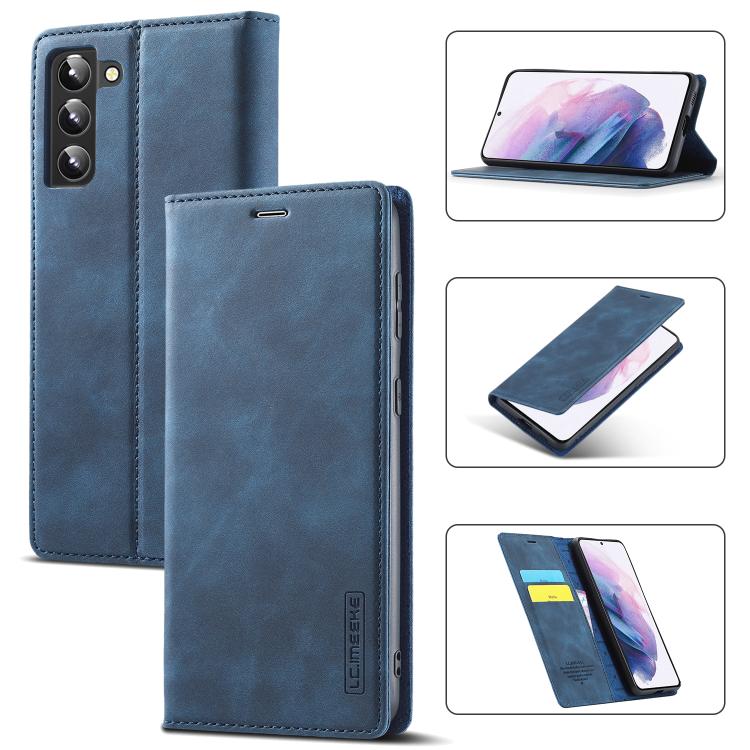 LC.IMEEKE Soft PU + TPU Magnetic Skin-friendly Feeling Leather Phone Case, For Samsung Galaxy S22+ 5G