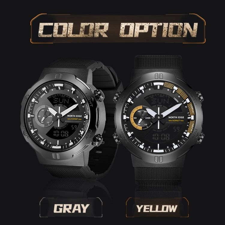 NORTH EDGE HORNET Dual Digital Alarm Clock Timing Men Luminous Sports Watch, HORNET