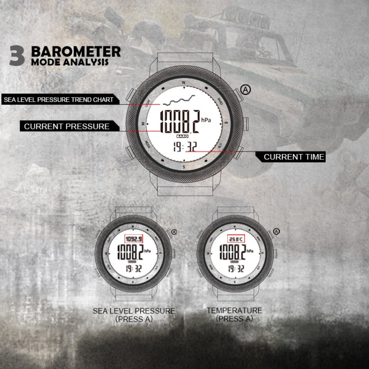 NORTH EDGE APACHE-46 Outdoor Waterproof Men Multifunction Digital Smart Sports Watch, Nylon Strap
