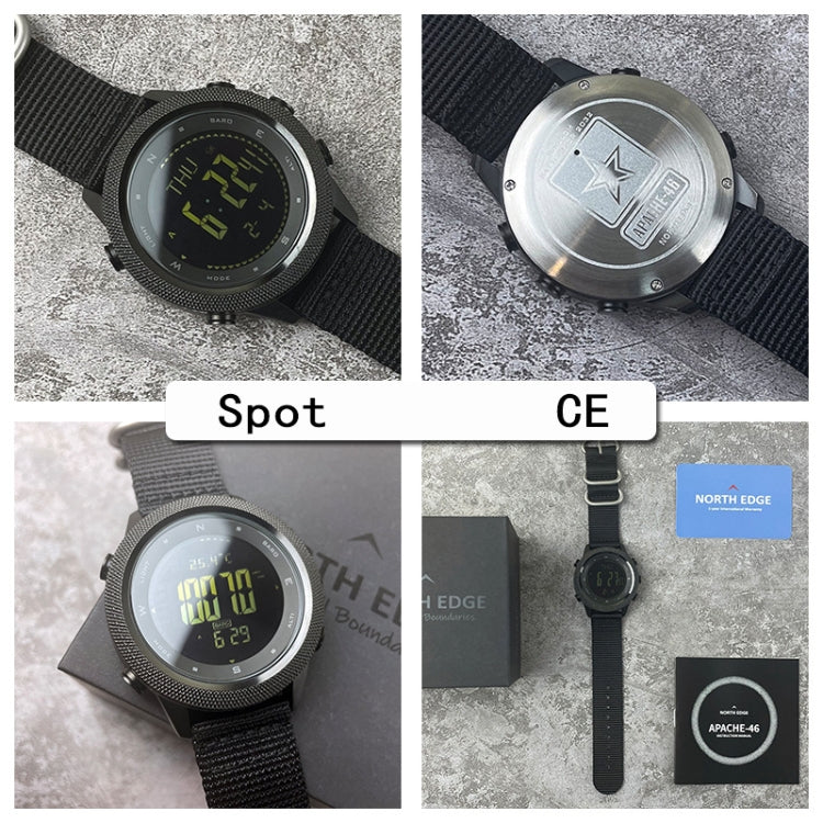NORTH EDGE APACHE-46 Outdoor Waterproof Men Multifunction Digital Smart Sports Watch, Nylon Strap