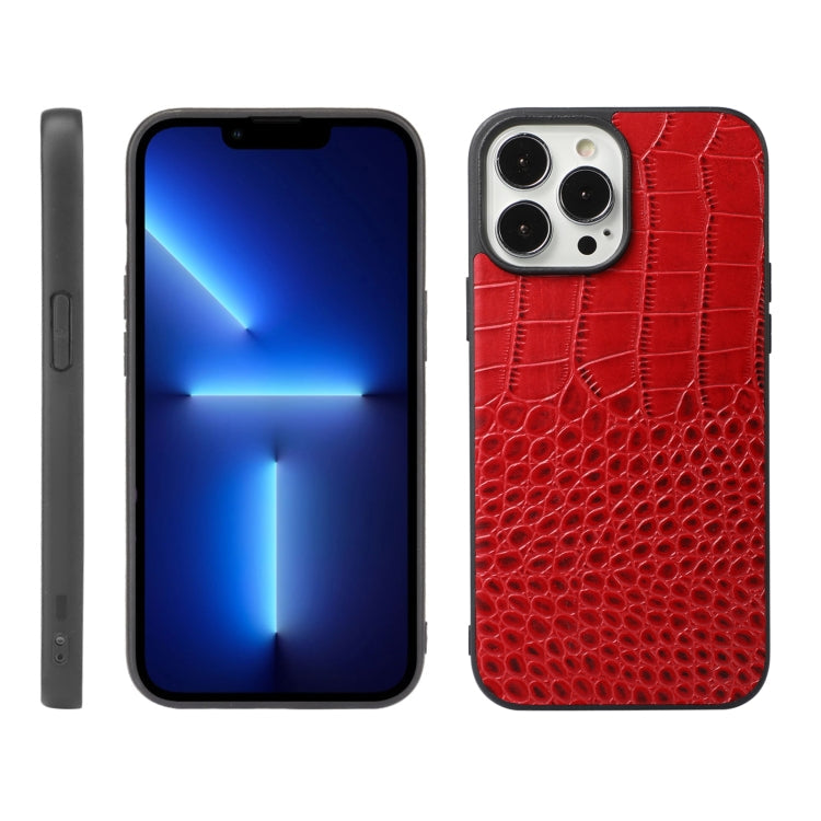 Crocodile Top Layer Cowhide Leather Case, For iPhone 13, For iPhone 13 Pro, For iPhone 13 Pro Max