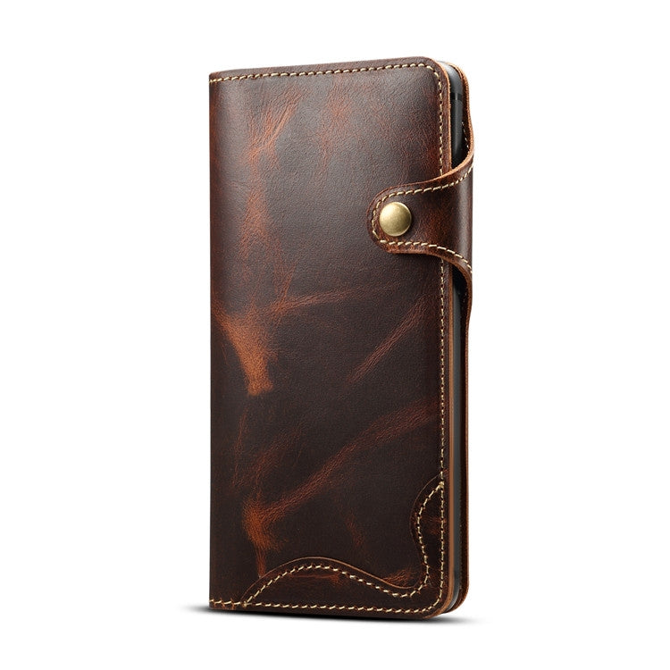 Denior Oil Wax Cowhide Magnetic Button Horizontal Flip Leather Case with Card Slots & Wallet, For Galaxy Note9, For Huawei Mate 20, For Galaxy S10, For Galaxy S10e, For Galaxy S10 Plus, For Galaxy Note 10