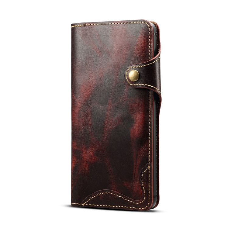 Denior Oil Wax Cowhide Magnetic Button Horizontal Flip Leather Case with Card Slots & Wallet, For Galaxy Note9, For Huawei Mate 20, For Galaxy S10, For Galaxy S10e, For Galaxy S10 Plus, For Galaxy Note 10